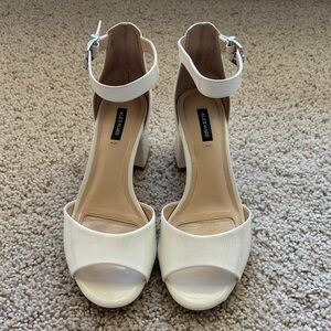 Alex Marie Cream Ankle Strap Heels